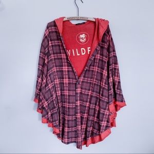 WILDFOX Nirvana Plaid Poncho